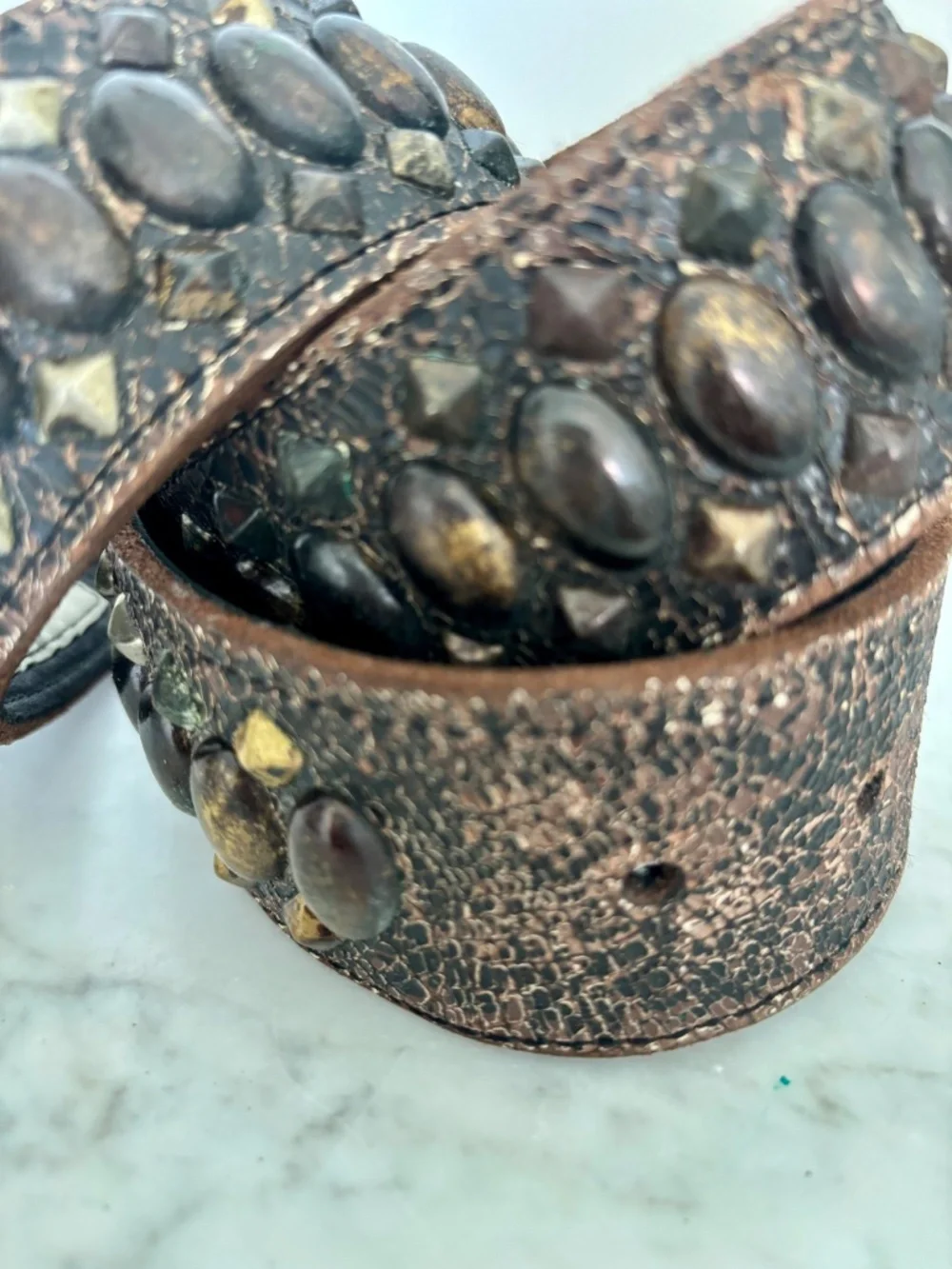 Authentic Vintage studded Rock n Roll Belts, real bread spots